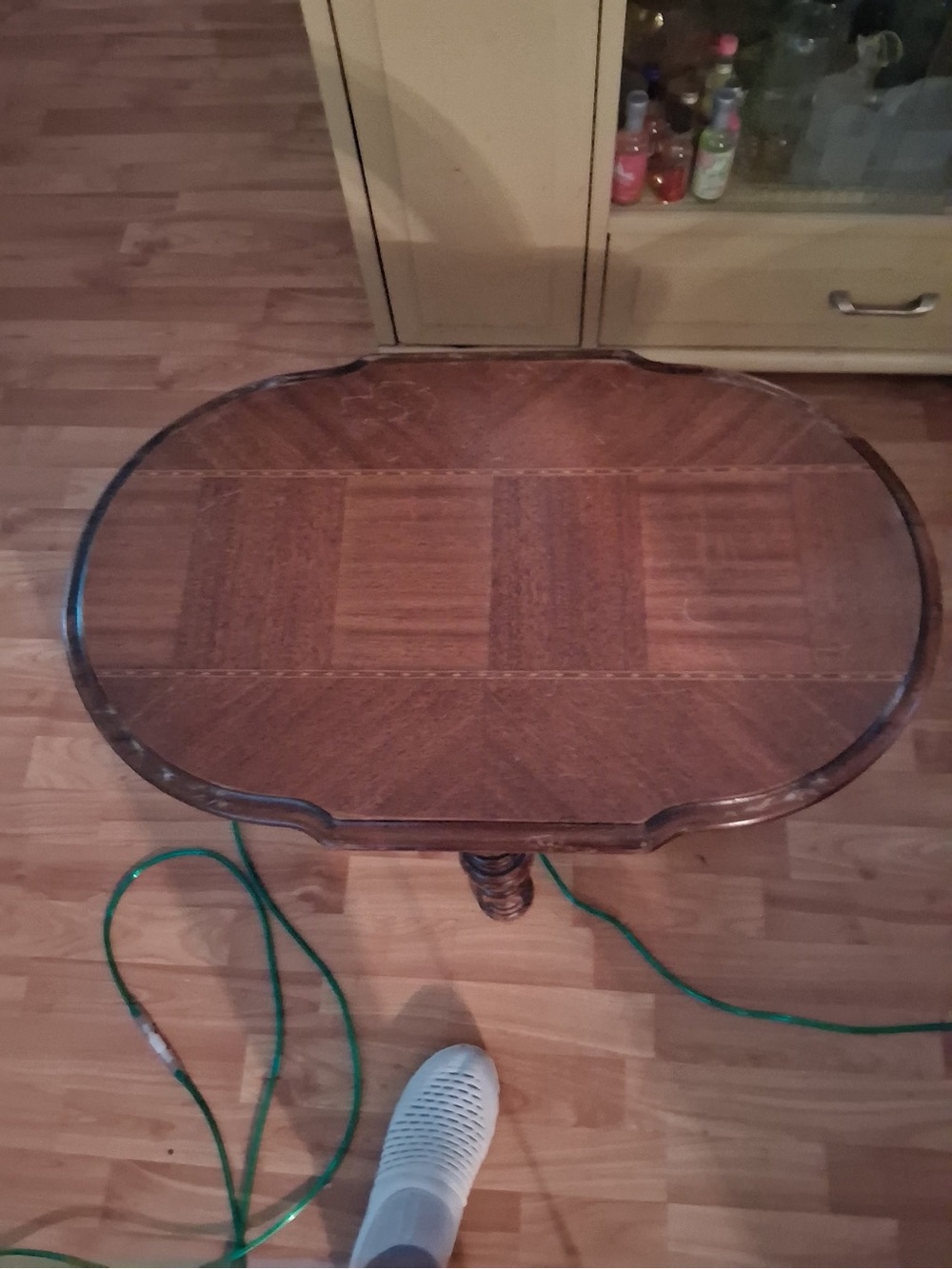 Vintage Wooden Oval Accent Table - Brown